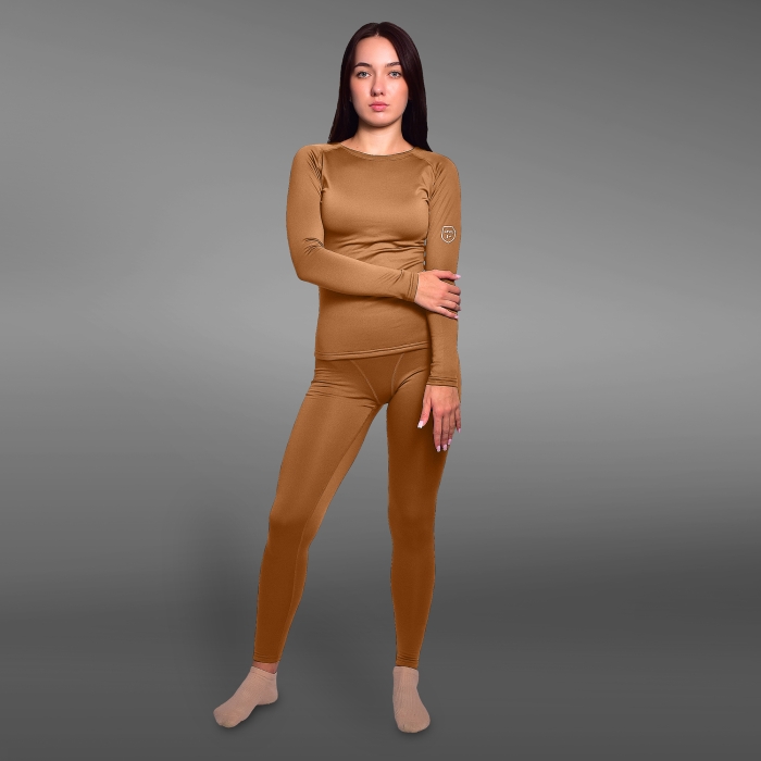 Жіноча термобілизна реглан GigMilitary IceFox Level 1+, з тканини Single Jersey. Койот
