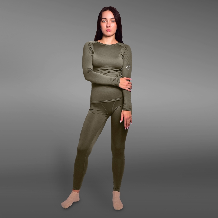 Жіноча термобілизна реглан GigMilitary IceFox Level 1+, з тканини Single Jersey. Олива
