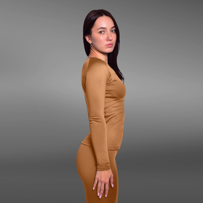 Жіноча термобілизна реглан GigMilitary IceFox Level 1+, з тканини Single Jersey. Койот
