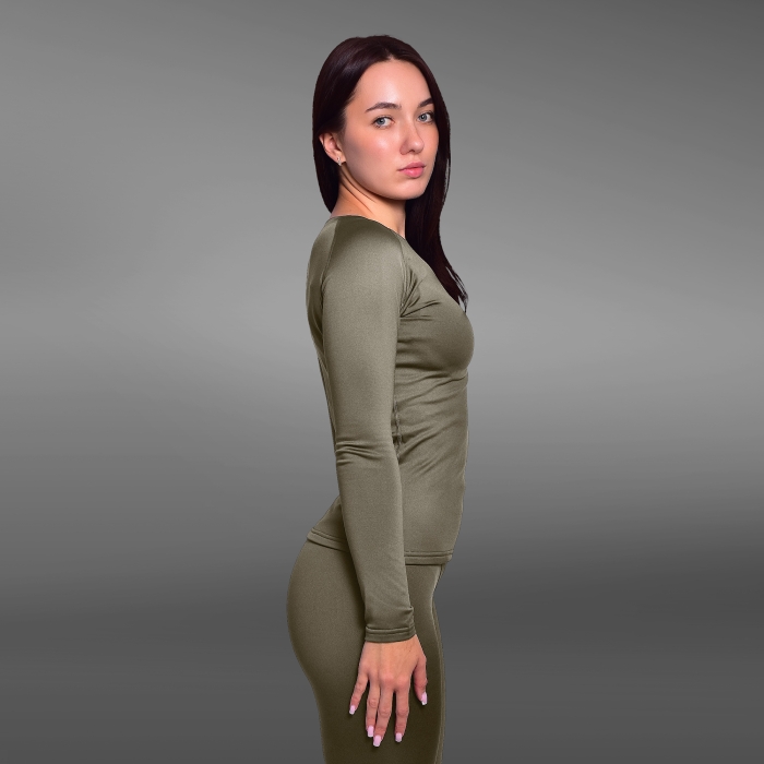 Жіноча термобілизна реглан GigMilitary IceFox Level 1+, з тканини Single Jersey. Олива