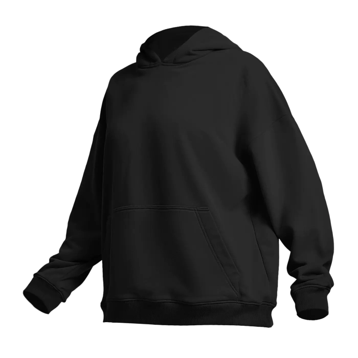 Флисовое женское худи. Black