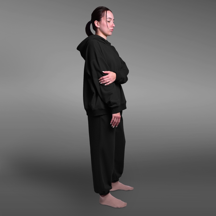 Спортивний костюм жіночий (Худі + штани) Чорний