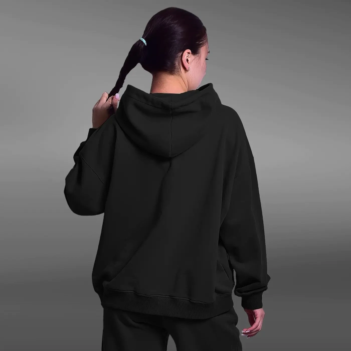 Флисовое женское худи. Black