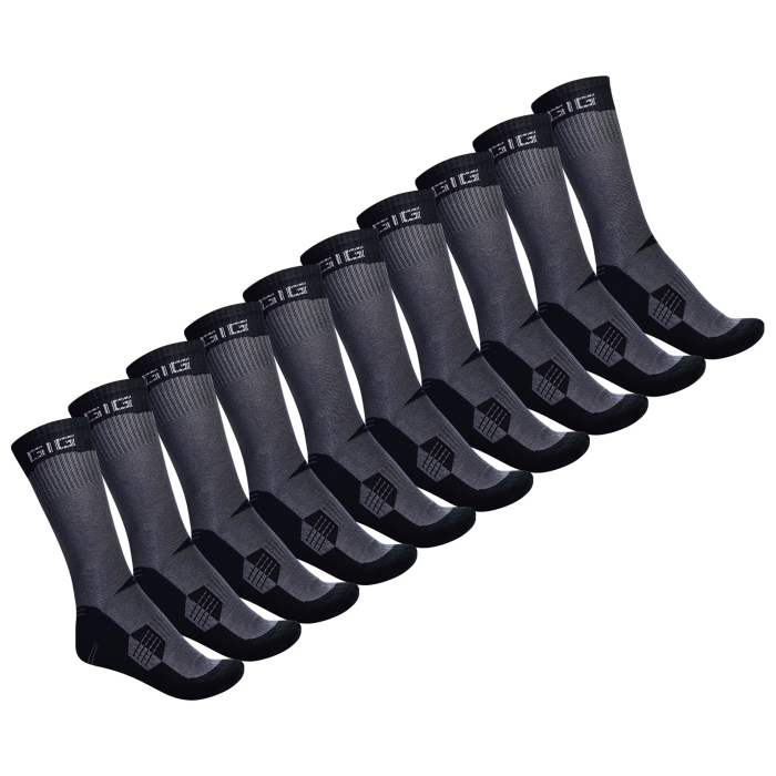 Термоноски Трекинговые Черный + Серый 10 пар