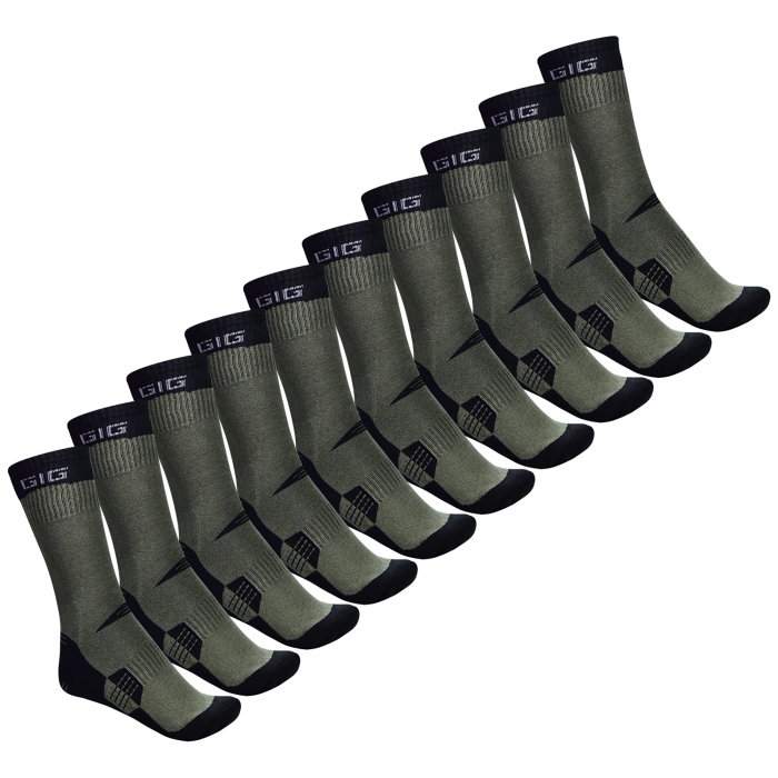 Термоноски Трекинговые Черный + Олива 10 пар