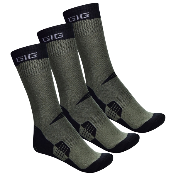 Термошкарпетки Трекінгові Чорний + Олива 3 пари