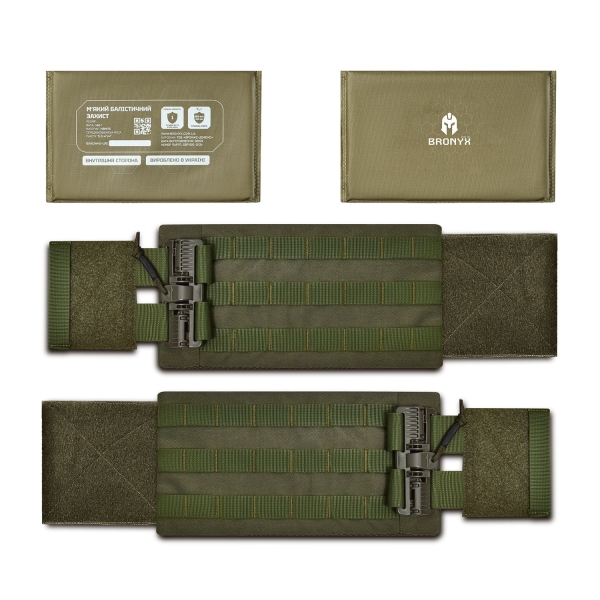 Камербанд M-L Tactical Series + М'який балістичний пакет (200x150мм) 1 клас захисту. Ranger Green