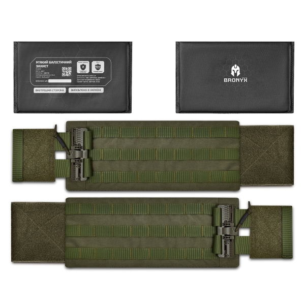 Камербанд M-L Tactical Series + М'який балістичний пакет (200x150мм) 2 клас захисту. Ranger Green