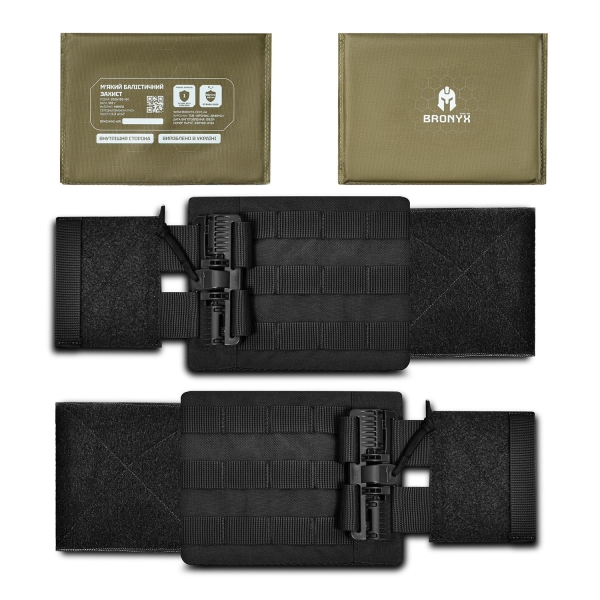 Камербанд S Tactical Series + М'який балістичний пакет (200x150мм) 1 клас захисту. Чорний