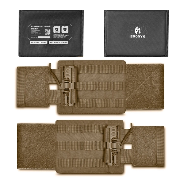 Камербанд S Tactical Series + М'який балістичний пакет (200x150мм) 2 клас захисту. Койот