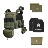 Бронежилет з підсумками 3–го класу MPS warrior pack + Бронеплити+ балістичні пакети захист боків та паху 1 клас ДСТУ. Колір Ranger Green