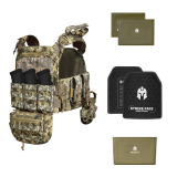 Бронежилет з підсумками 5–го класу MPS warrior pack + Бронеплити + балістичні пакети захист боків та паху 1 клас ДСТУ. Колір Піксель