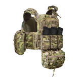 Бронежилет з підсумками 3–го класу MPS warrior pack + Бронеплити + балістичні пакети захист боків та паху 1 клас ДСТУ. Колір Мультикам