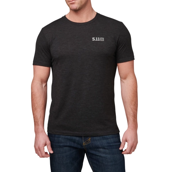Футболка з малюнком "5.11 Tactical Triblend Legacy Short Sleeve Tee" Black Heather