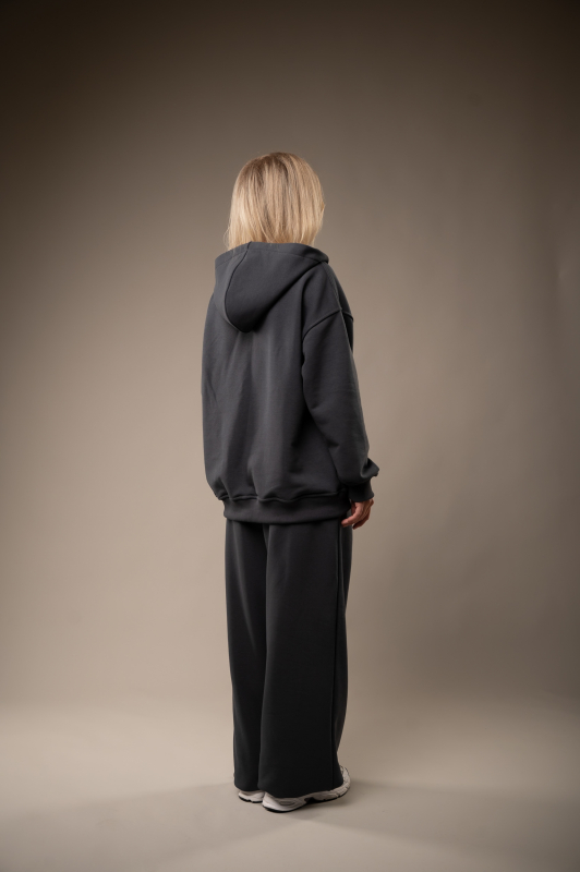 Жіночий спортивний костюм, зіп Оверсайз. GIG. Графіт