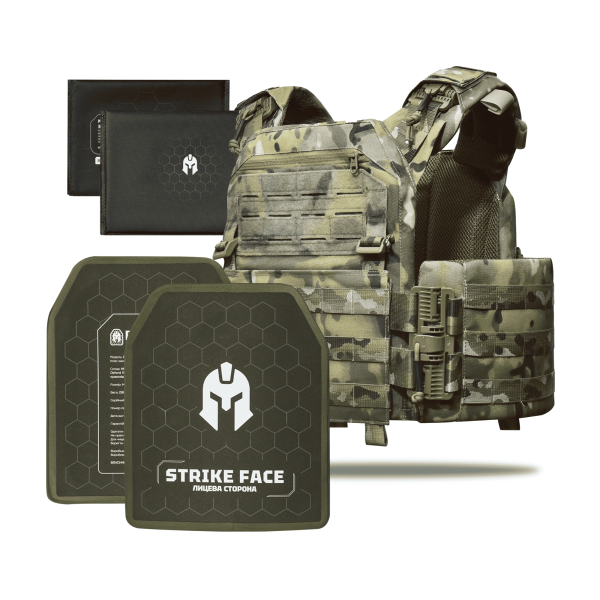 Бронежилет 6–го класу Striker pack MPS М8 PRO  + Бронеплити + балістичні пакети захист боків 1 класс ДСТУ. Мультикам