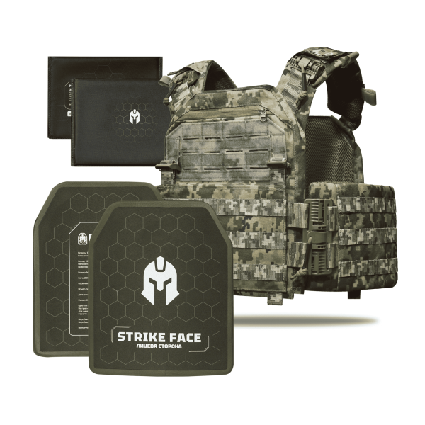 Бронежилет 6–го класу Striker pack MPS М8 PRO  + Бронеплити + балістичні пакети захист боків 1 класс ДСТУ. Піксель