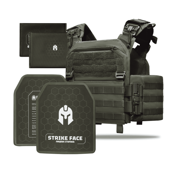 Бронежилет 6–го класу Striker pack MPS М8 PRO  + Бронеплити + балістичні пакети захист боків 1 класс ДСТУ. Ranger Green