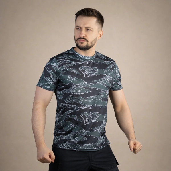 Футболка GIG Coolmax Tactical air Tee. Black Tiger Stripes Camo